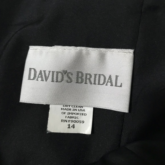 Black formal dress David’s Bridal with pink sash - Picture 5 of 6
